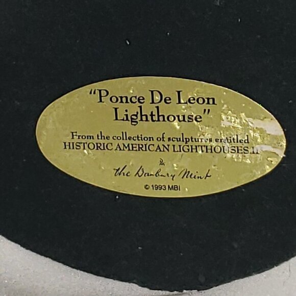 "Ponce de Leon" Lighthouse from The Danbury Mint  Historic Lighthouse Collection - Picture 4 of 4